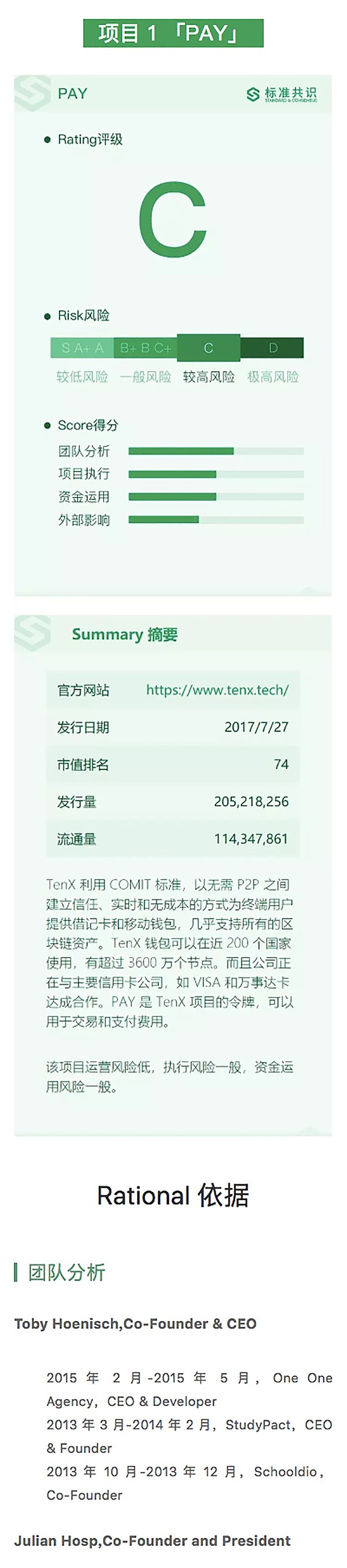 TenX 欲实现数字货币线下支付｜标准共识评级短报合集