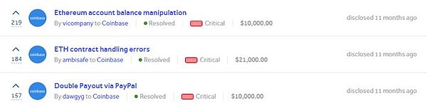 提交Bug获Coinbase三万美元奖励 赏金成黑客收入新来源