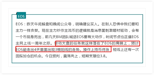 EOS连涨2天、今天还能继续么