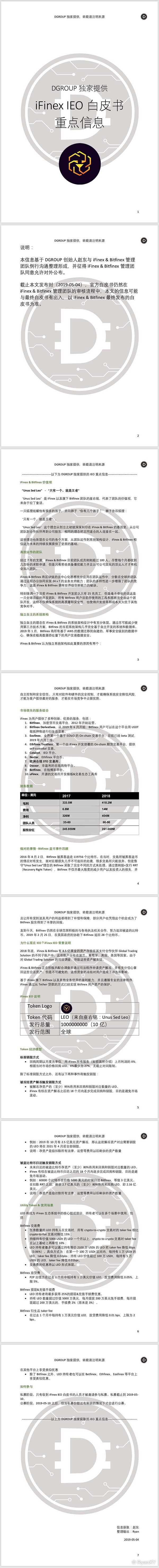 赵东公布Bitfinex IEO白皮书重点信息（内附全文）