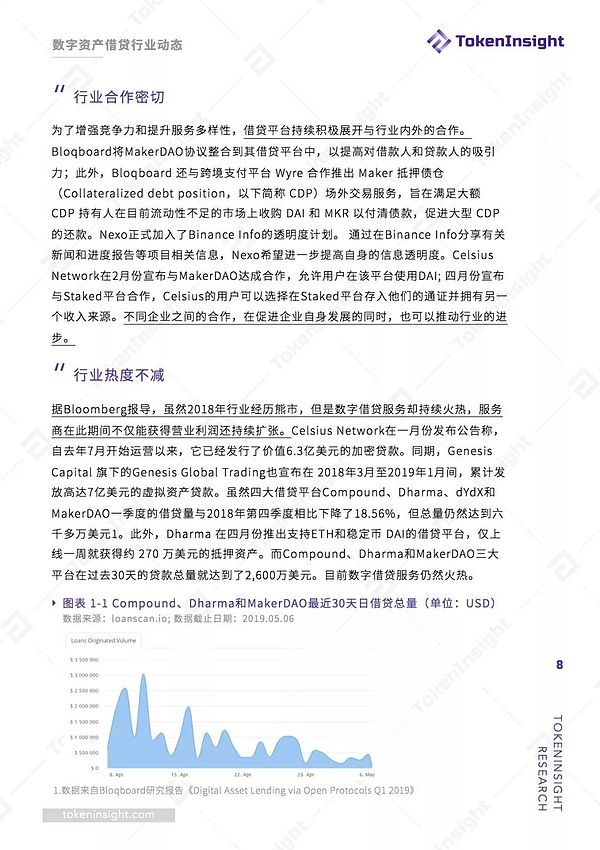 2019加密市场金融行业之借贷领域专题研究报告 | TokenInsight