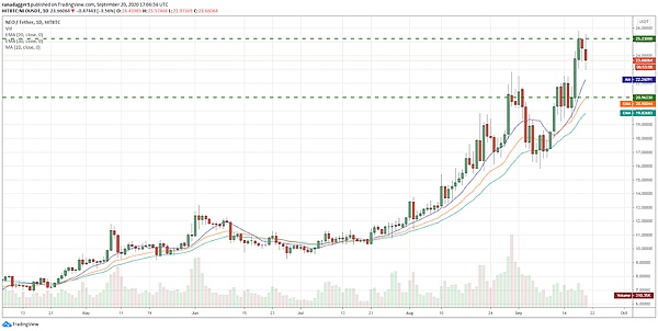 NEO/USD daily chart